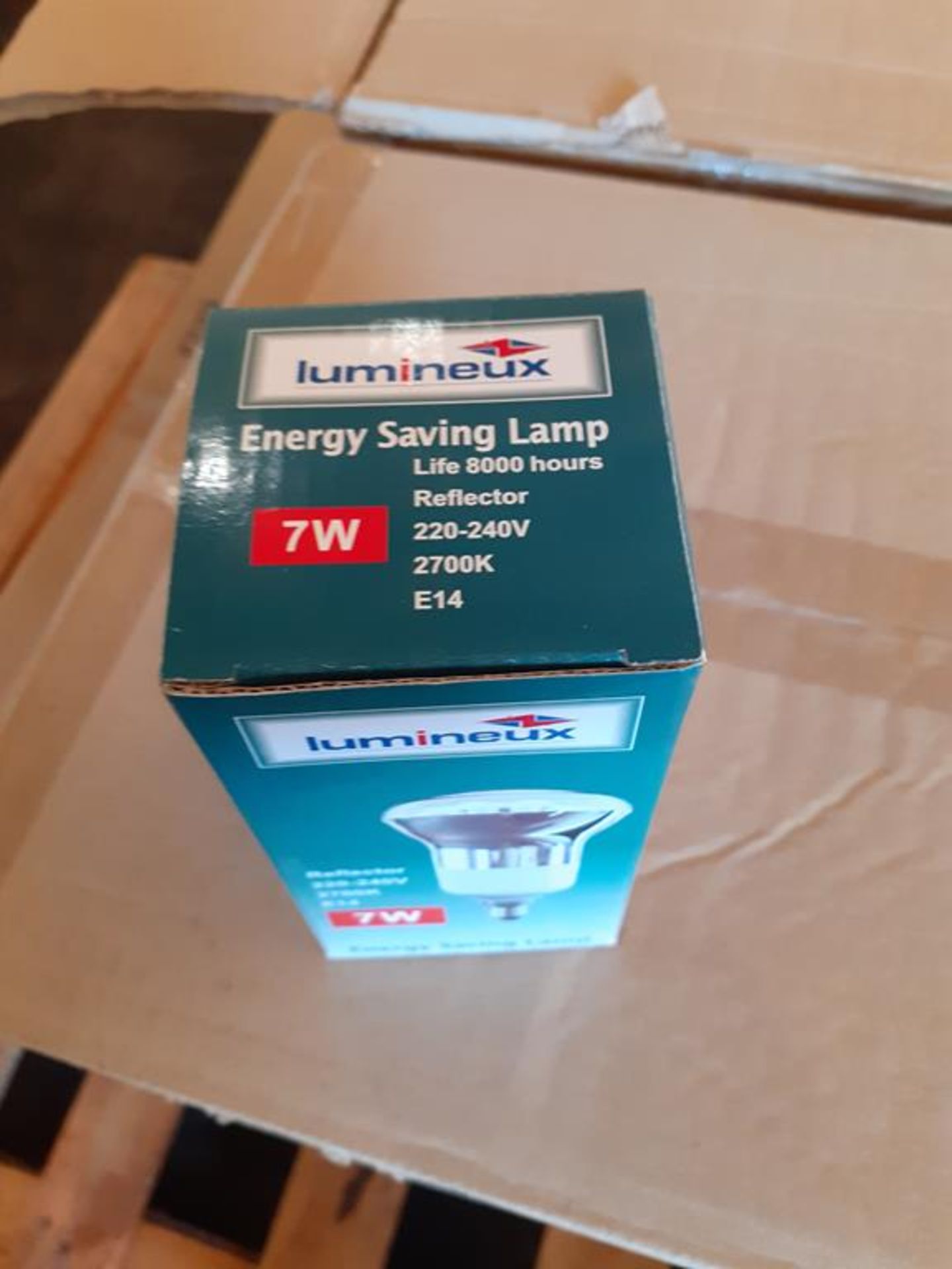 6x boxes of Lumineux Reflector 7W E14 2700K 220-240V Engery Saving Bulbs (40pcs per box) - Image 3 of 4