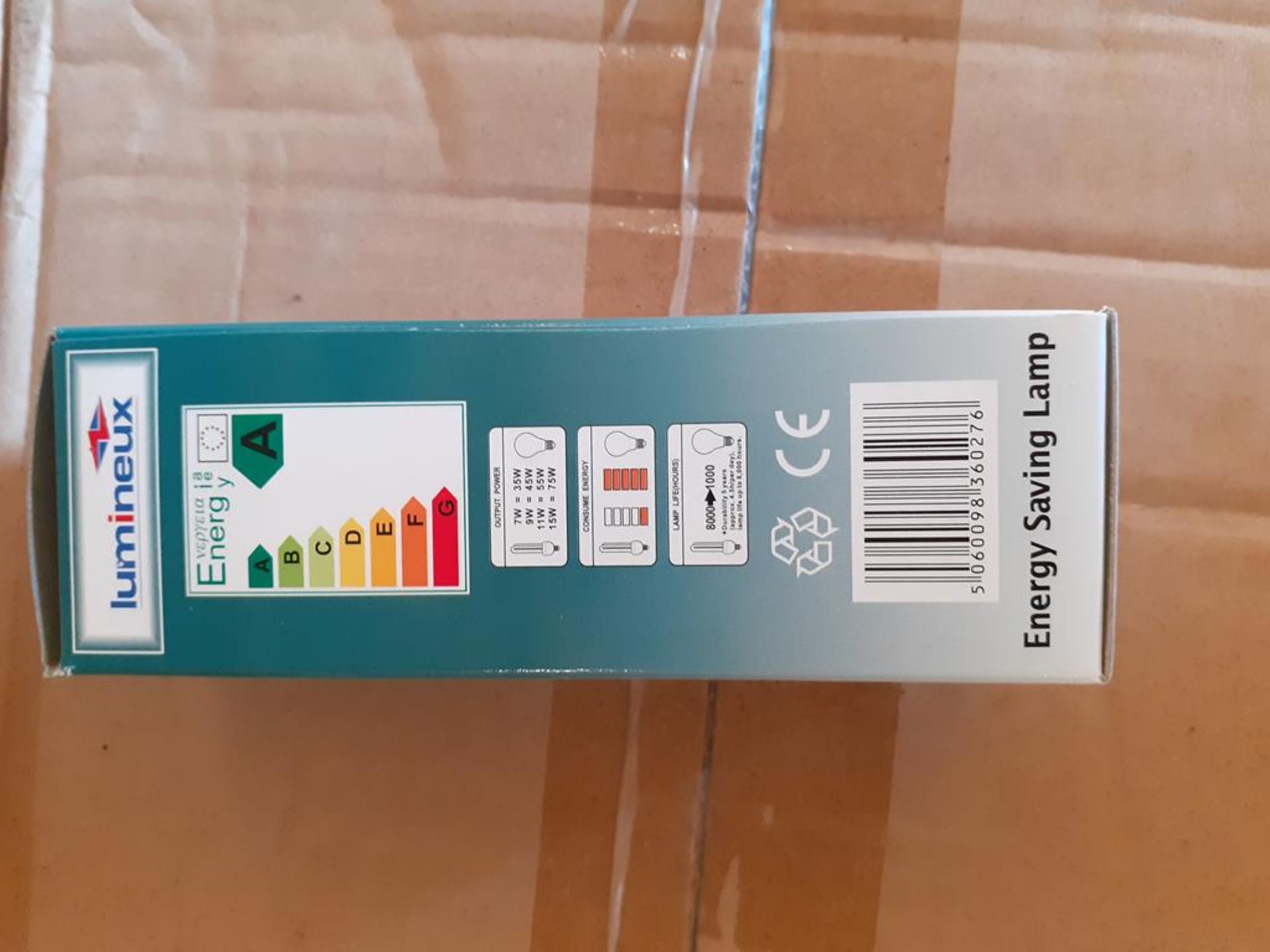 7x boxes of Lumineux Mini 3U 9W E27 3500K 220-240V Energy Saving Bulbs (50pcs per box) - Image 4 of 4