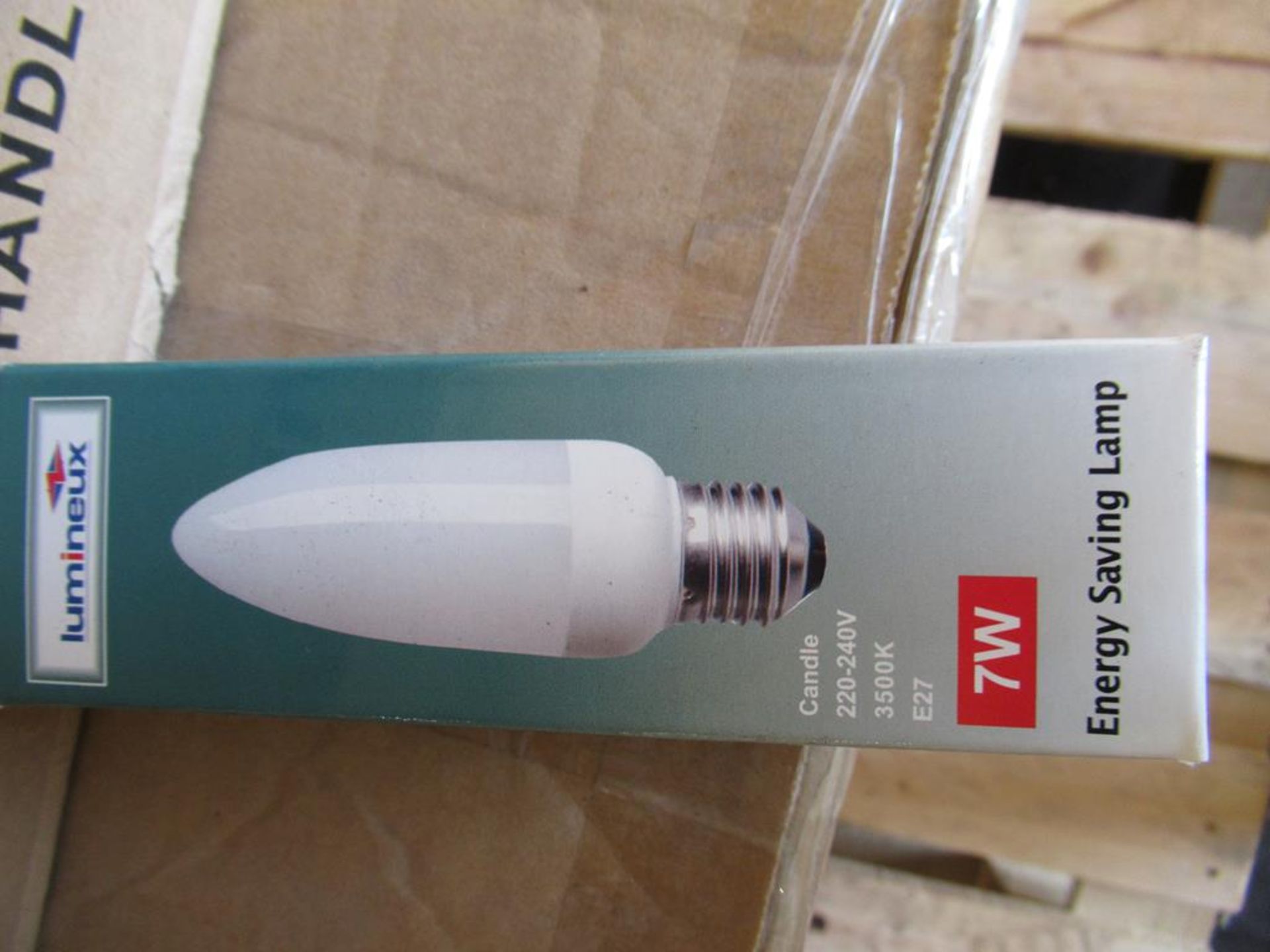 7x boxes of Lumineux Candle 7W E27 3500K 220-240V Energy Saving Bulbs (50pcs per box) - Image 3 of 4