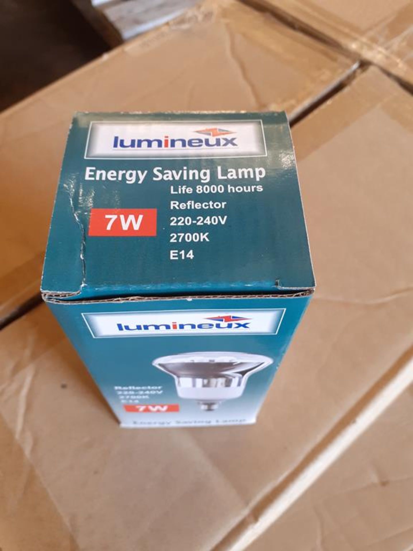 6x boxes of Lumineux Reflector 7W E14 2700K 220-240V Energy Saving Light Bulbs (40pcs per box) - Image 3 of 4