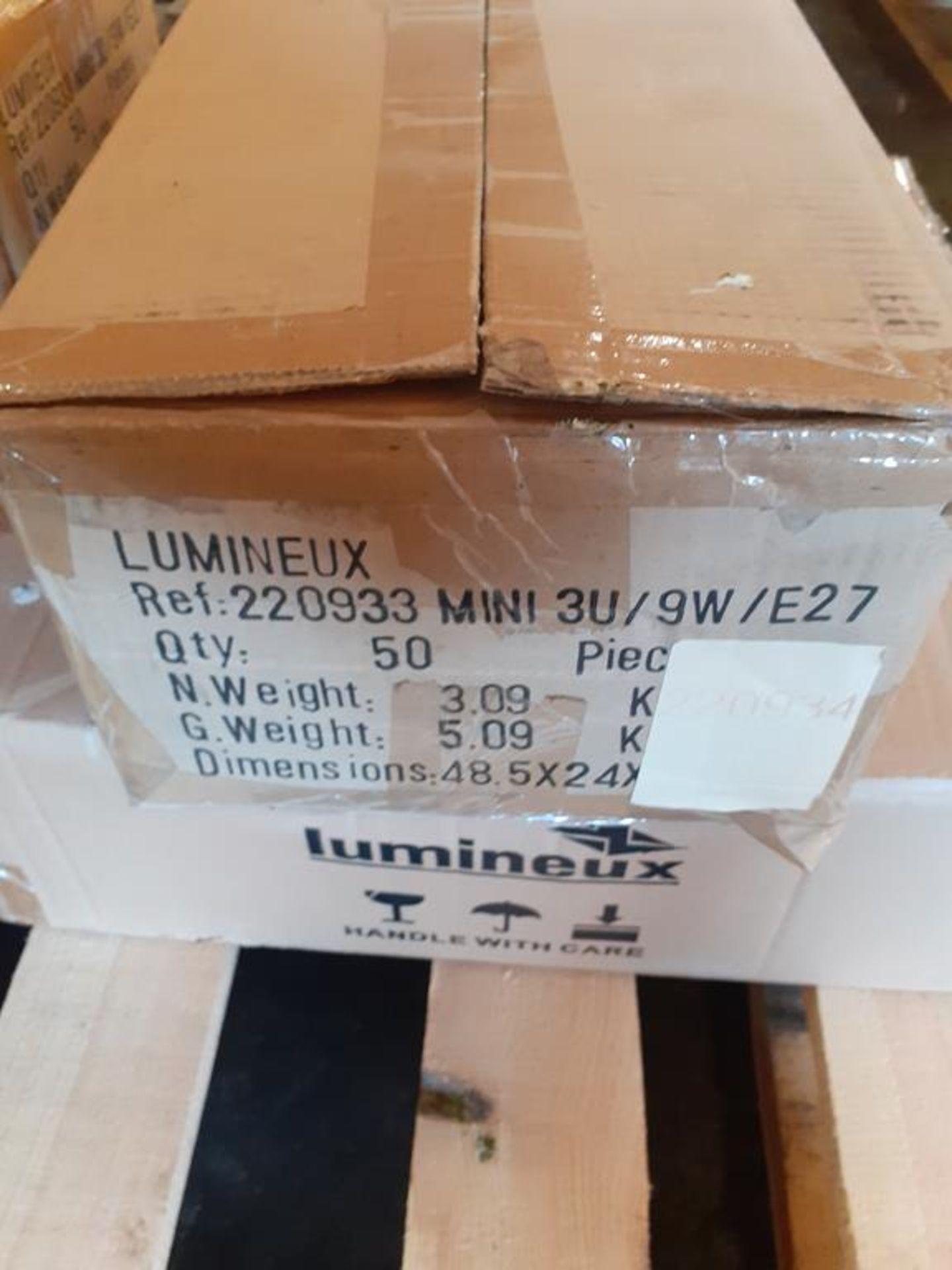 7x boxes of Lumineux Mini 3U 9W E27 3500K 220-240V Energy Saving Bulbs (50pcs per box) - Image 2 of 4