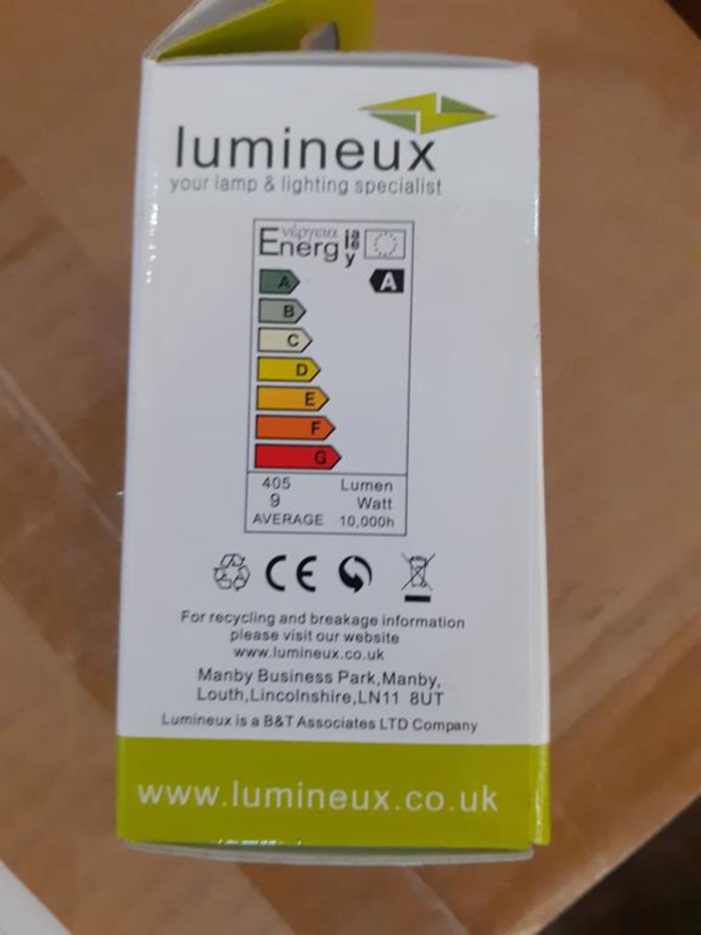 5x boxes of Lumineux Golf Ball CFL 9W E27 2700K Cool White Bulbs (100pcs per box) - Image 4 of 4