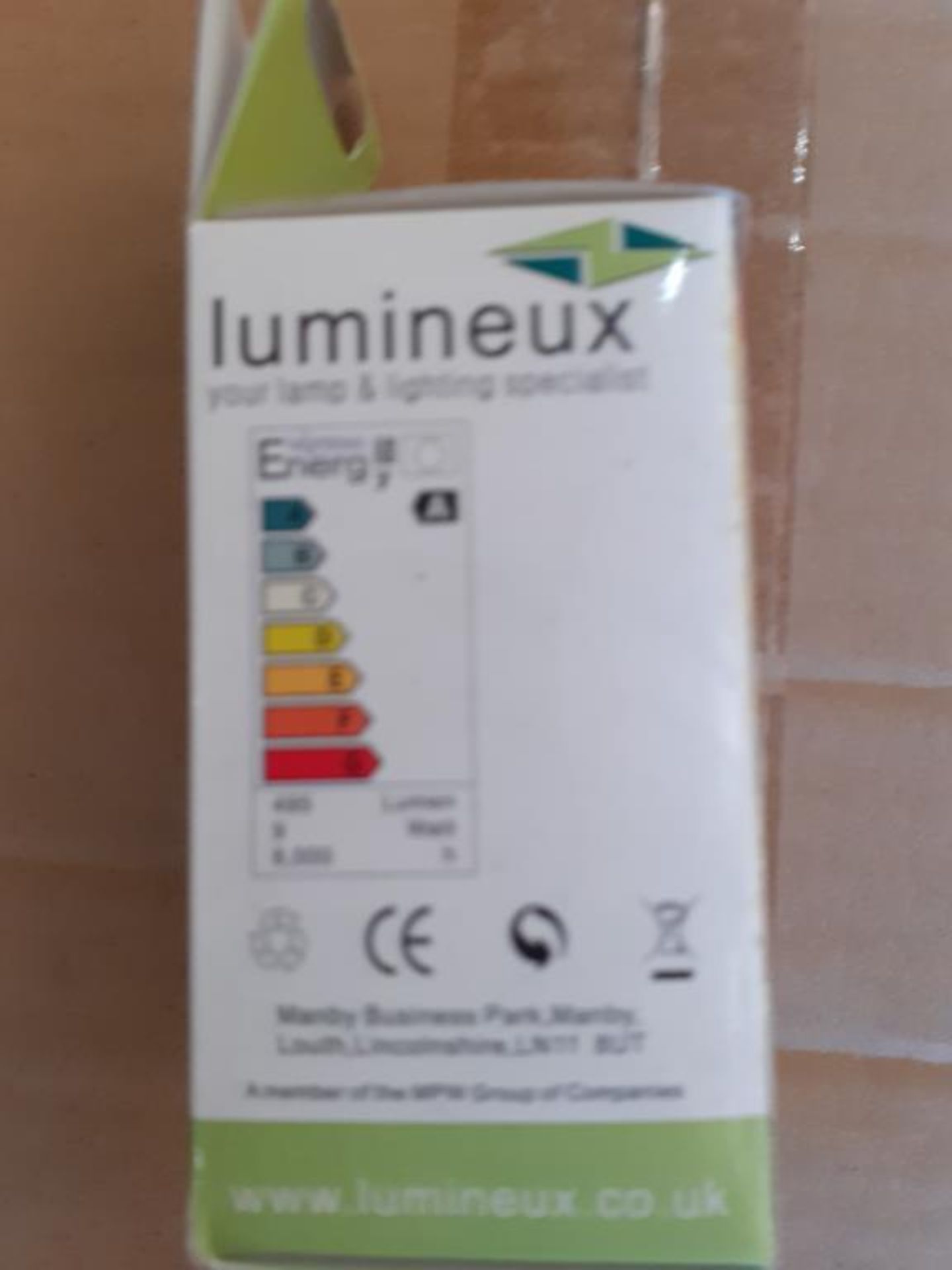 4x boxes of Lumineux Golf Ball CFL 9W E27 2700K Warm White Bulbs (100pcs per box, 1 box contains app - Image 5 of 6