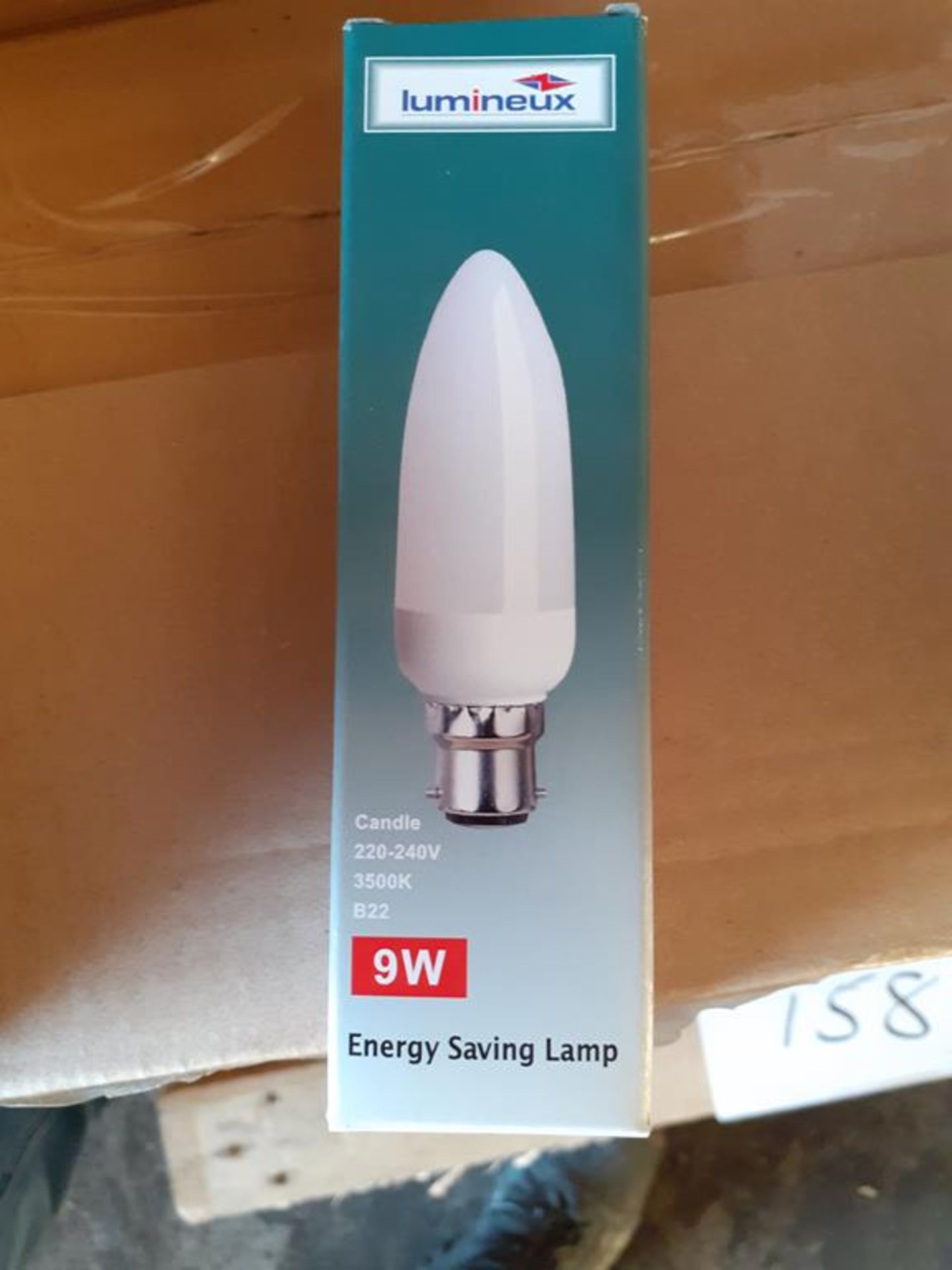 6x boxes of Lumineux Candle 9W B22 3500K 220-240V Energy Saving Light Bulbs (50pcs per box) - Image 3 of 4