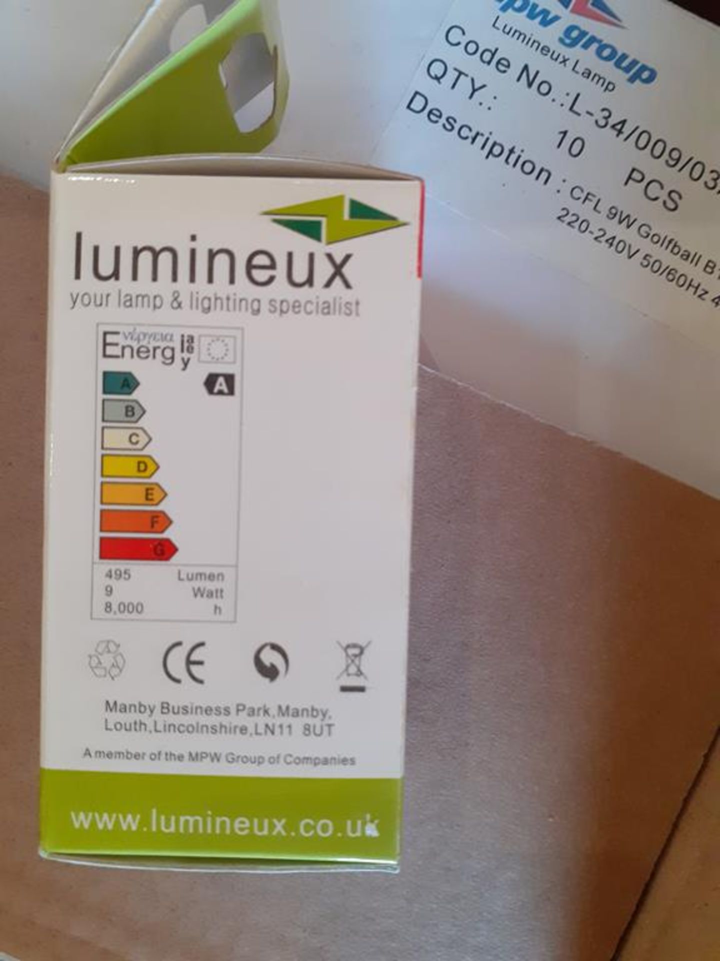 3x boxes of Lumineux Golf Ball 9W SBC 4200K Cool White Bulbs (50pcs per box) - Image 4 of 6