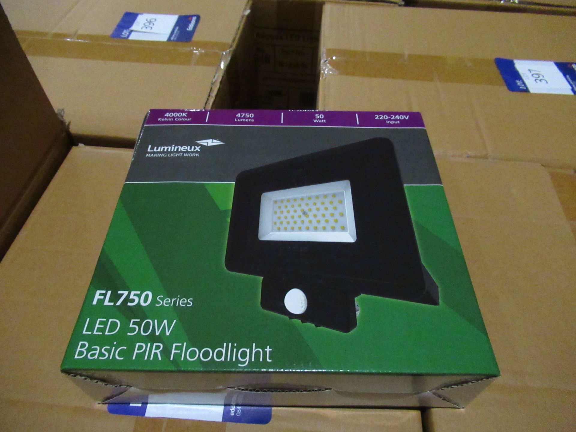20 x LED 50W PIR Floodlight 4000K black - Image 2 of 6