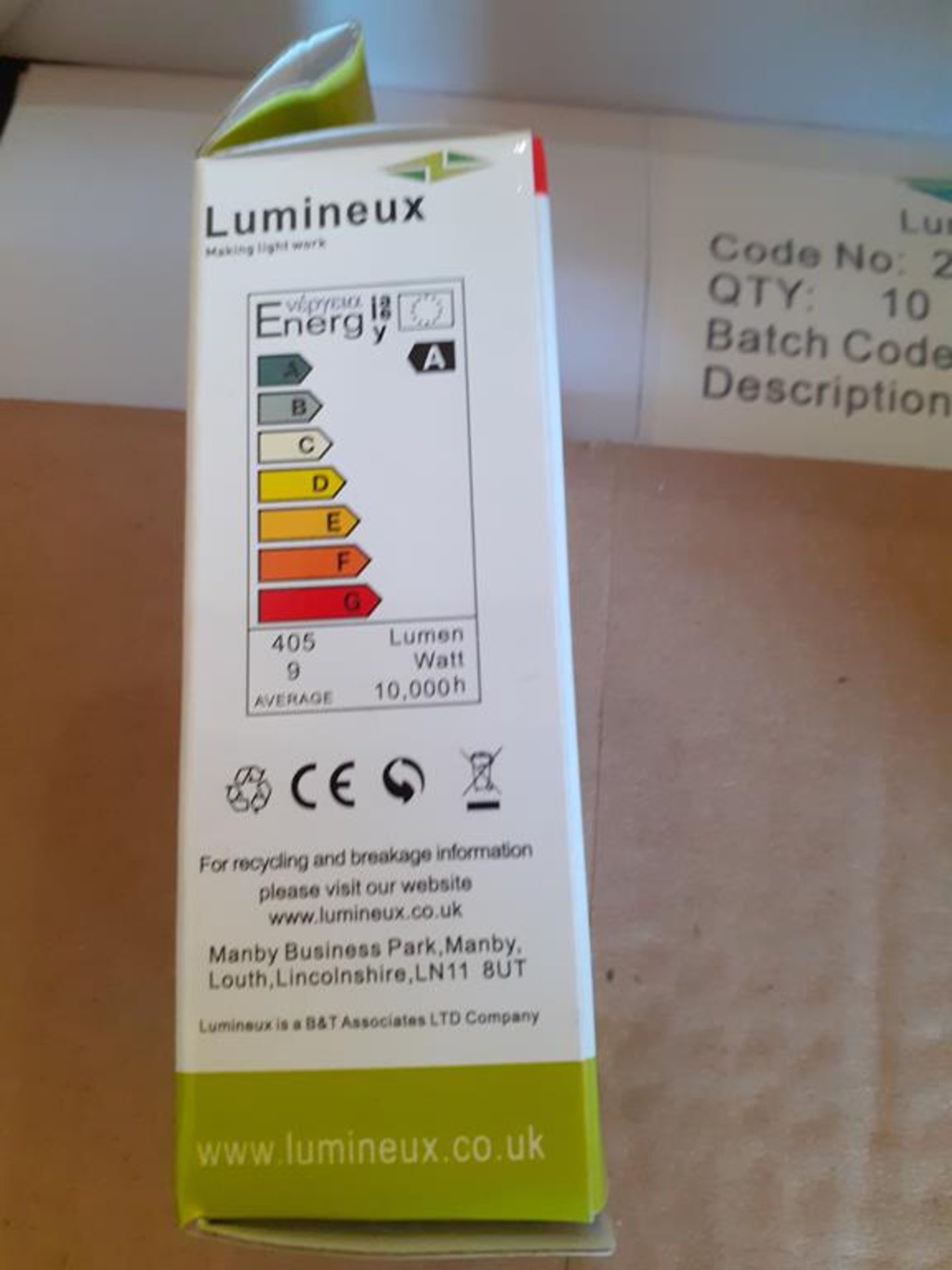 5x boxes of Lumineux Micro Spiral CFL 9W E27 2400K Warm White Energy Saving Bulbs (80pcs per box) - Image 5 of 5