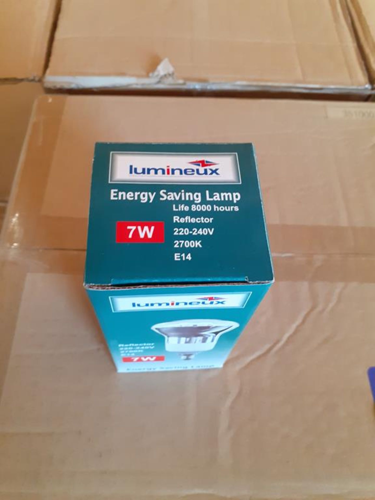 6x boxes of Lumineux Reflector 7W E14 2700K 220-240V Engery Saving Bulbs (40pcs per box) - Image 3 of 4