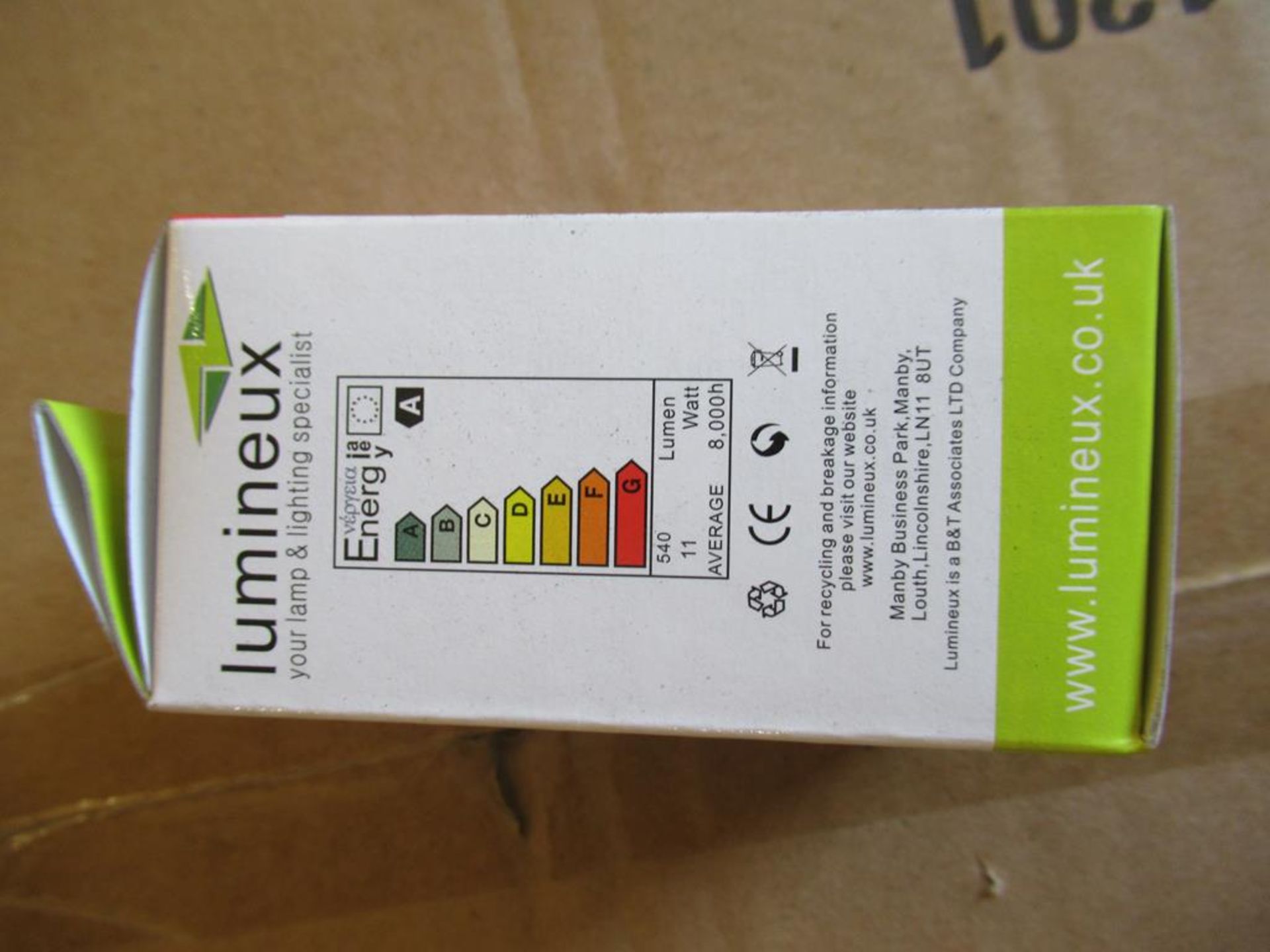 3x boxes of Lumineux Golf Ball CFL 11W B15 2700K Warm White Bulbs (100pcs per box) - Image 5 of 5