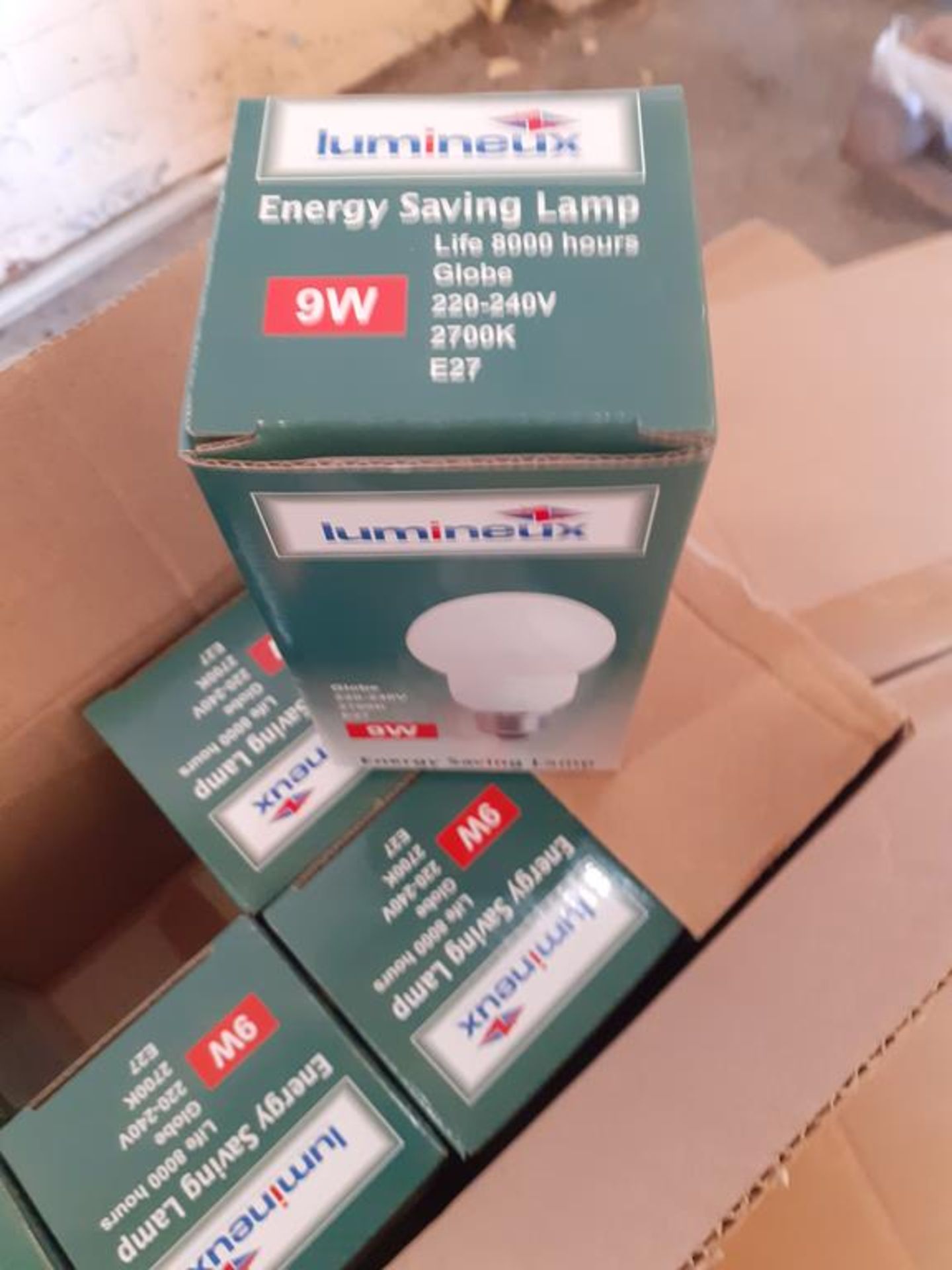 5x boxes of Lumineux Globe 9W E27 2700K Energy Saving Bulbs (50pcs per box, 1 box contains approx 40 - Image 3 of 4