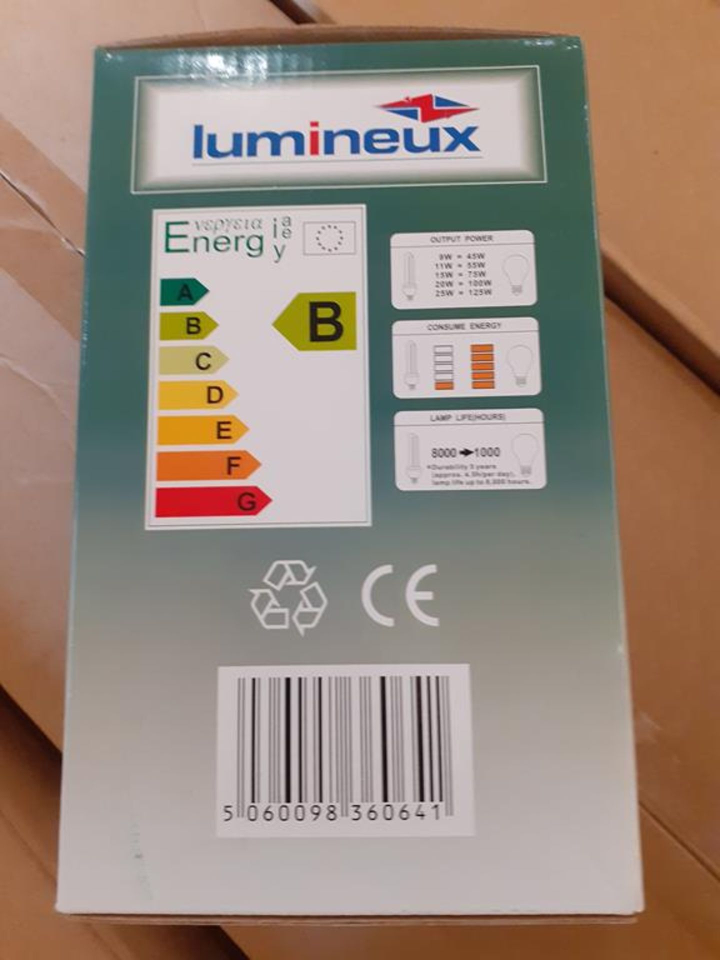 3x boxes of Lumineux Globe 20W B22 2700K 220-240V Energy Saving Bulbs (20pcs per box) - Image 5 of 5