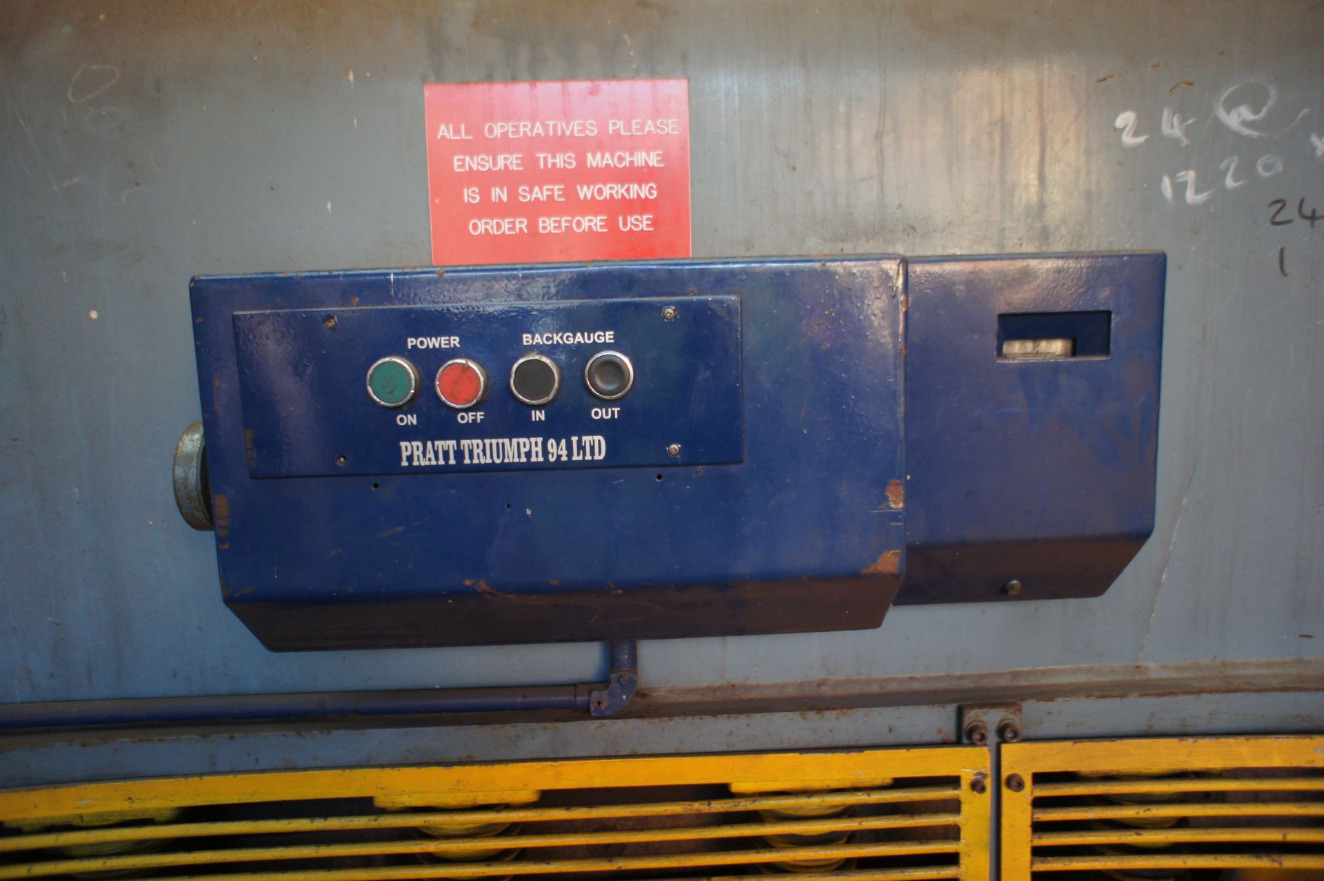 Pearson Hydraulic Guillotine, 3500mm x 10mm, 415v - Image 4 of 6