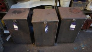 3 x Steel Fabricated Storage Boxes 350x200x600mm