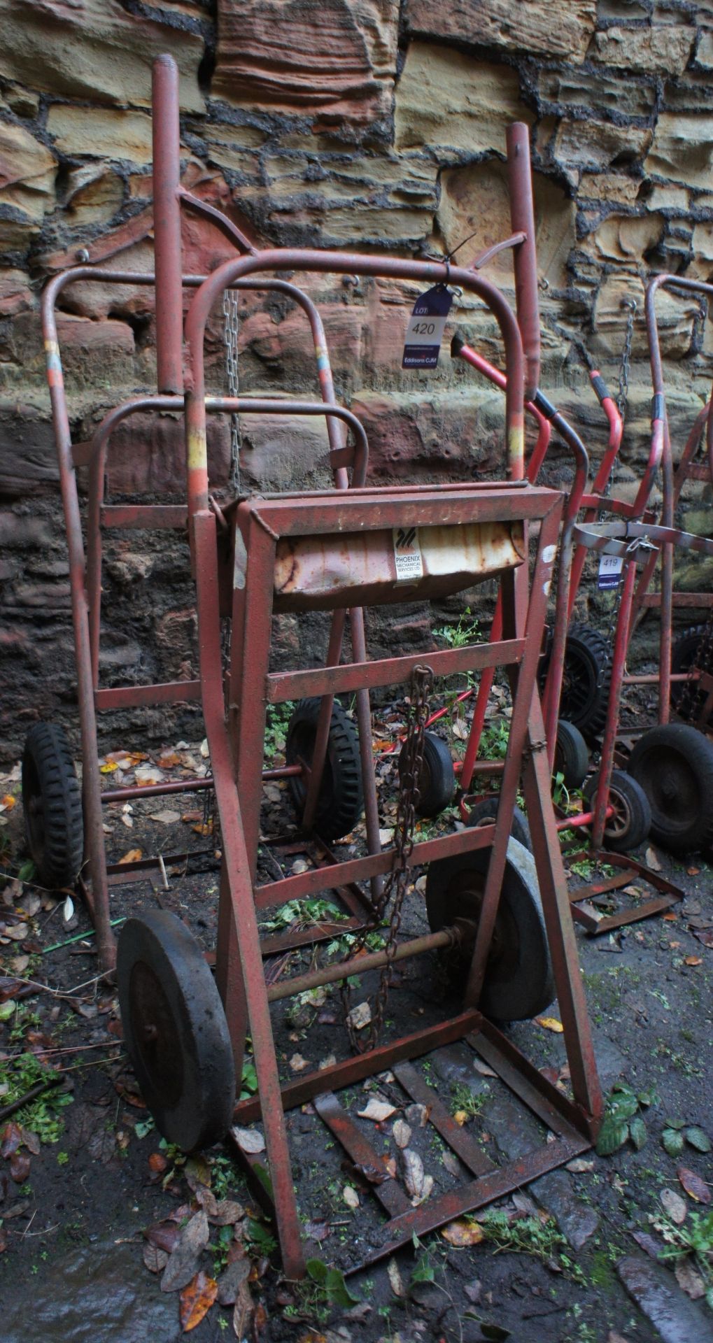 2 x Steel fabricated bottle carts