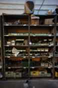 Contents to double bay steel bolted shelving to in