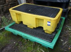 2 x various GRP bunded pallets