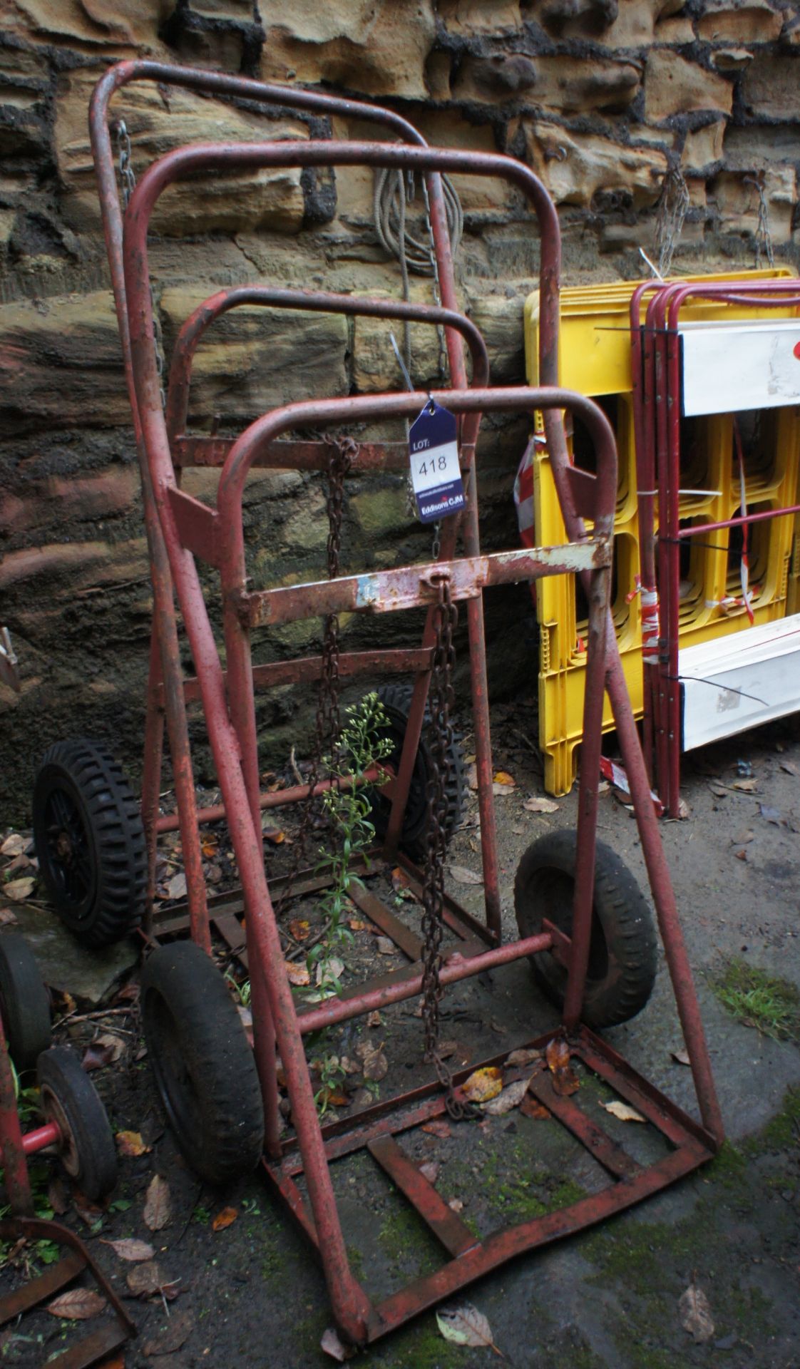 2 x Steel fabricated bottle carts