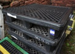 4 x various GRP bunded pallets