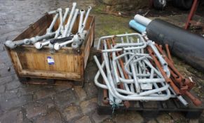Quantity of galvanised & steel handrail components
