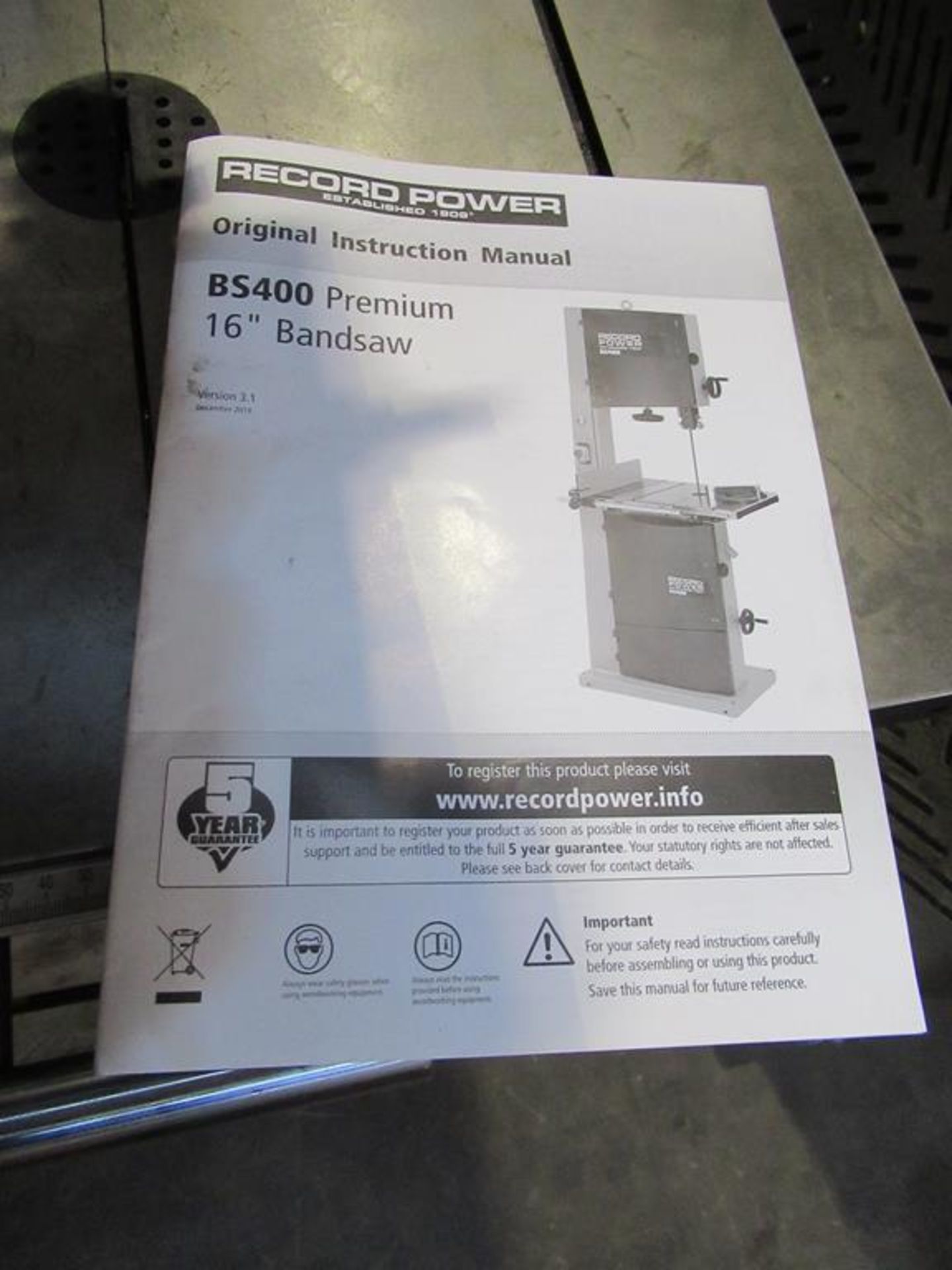 Record Power BS400 16" Bandsaw - Image 5 of 5