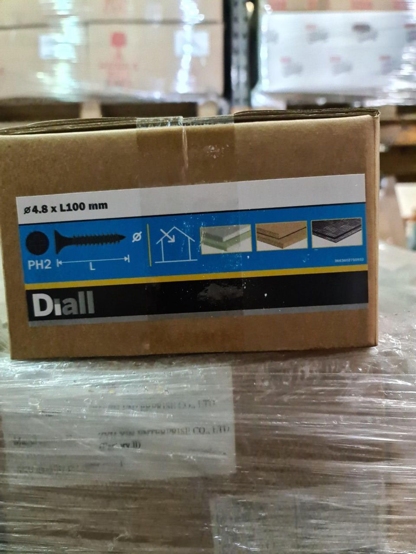 (ED13) PALLET TO CONTAIN 32 x NEW 4KG BOXES OF DIALL 4.8x100MM PH2 MULTI USE SCREWS. RRP £27.50