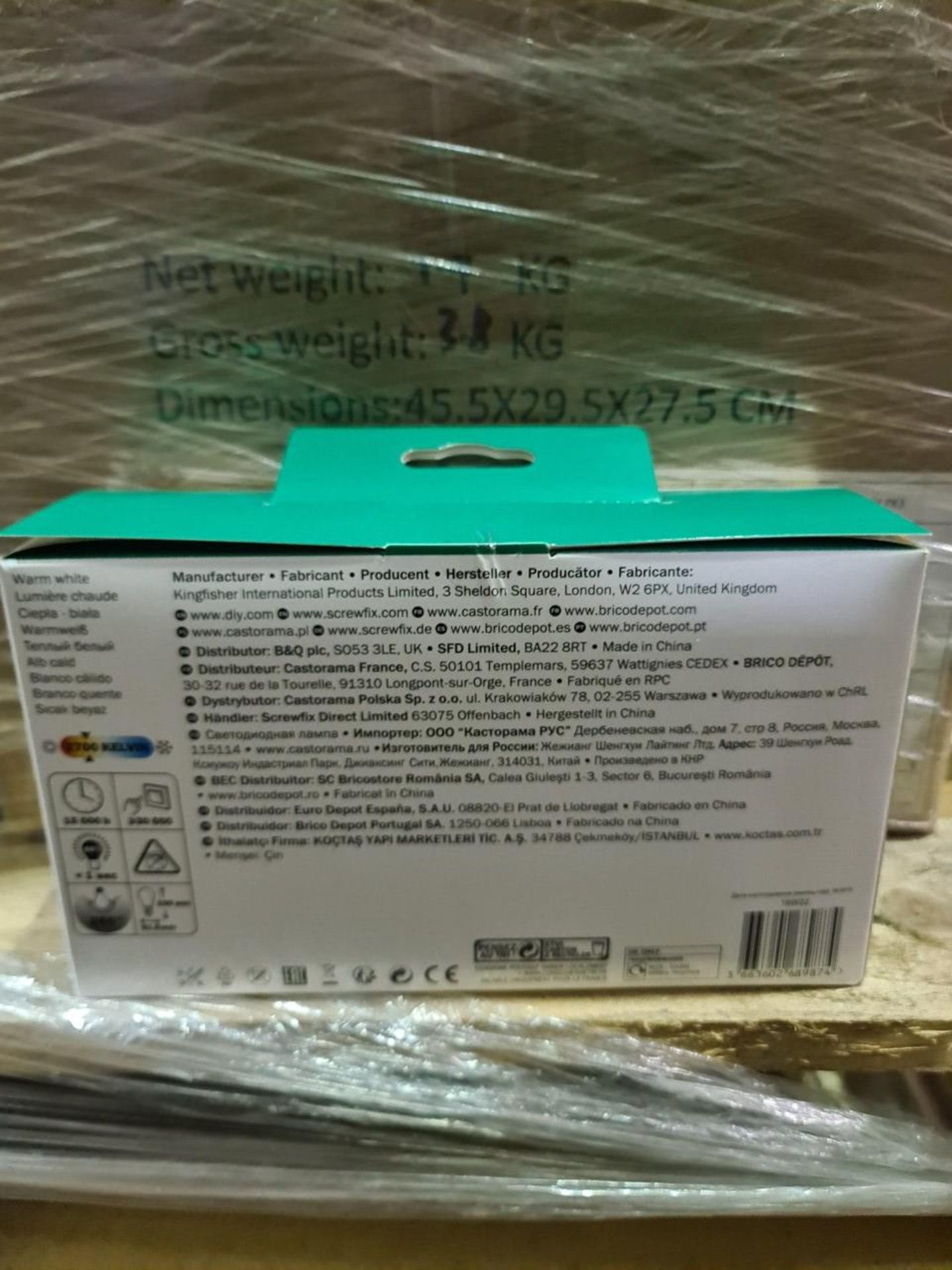 (ED6) PALLET TO CONTAIN 352 x NEW PACKS OF 3 6W=40W LED LIGHTBULBS. WARM WHITE. 470 LM. RRP £18 - Image 3 of 3