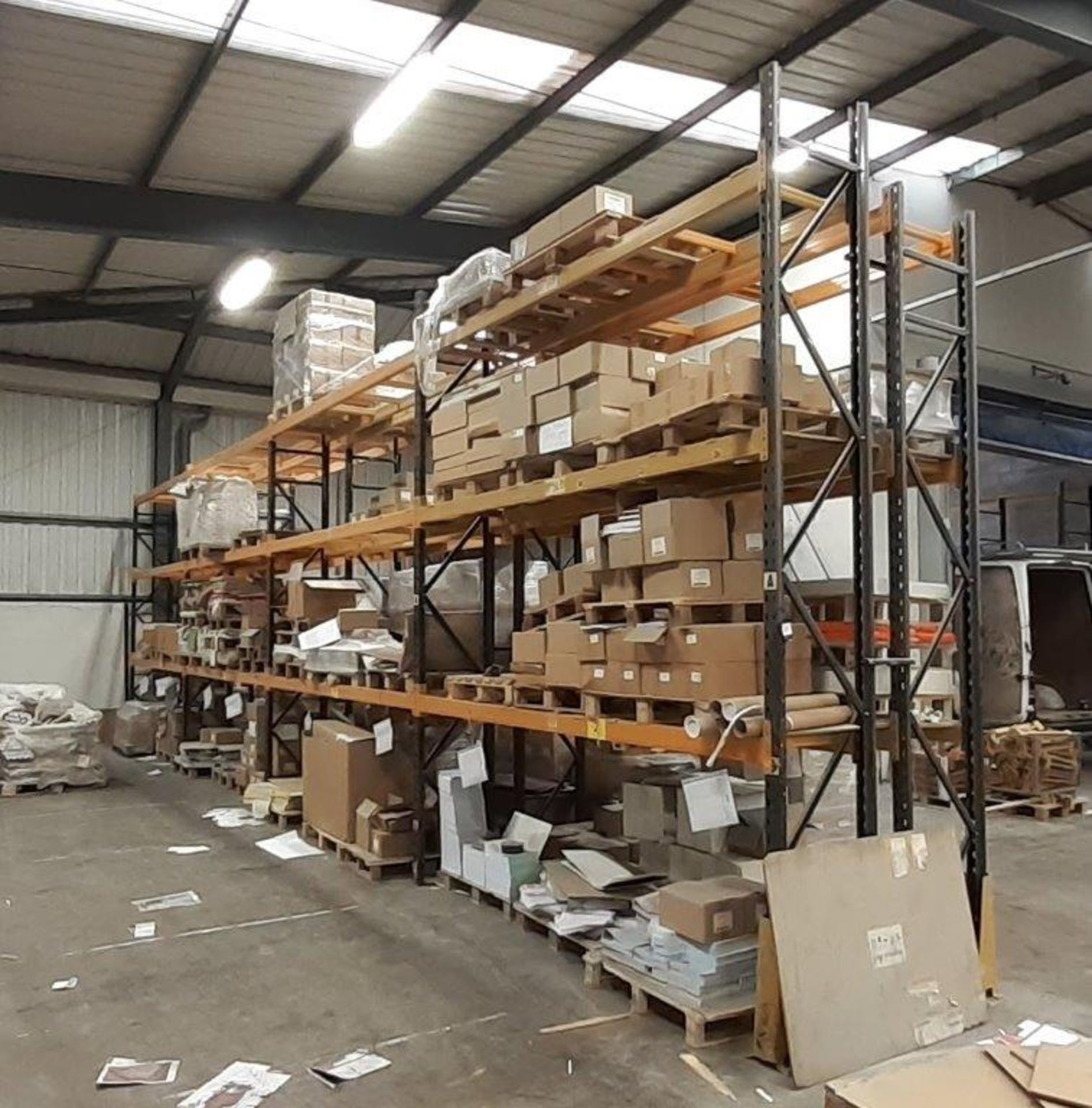 8 bays of boltless Pallet Racking (24ft wide x 13ft high, approx.) 10 frame ends & 24 pairs