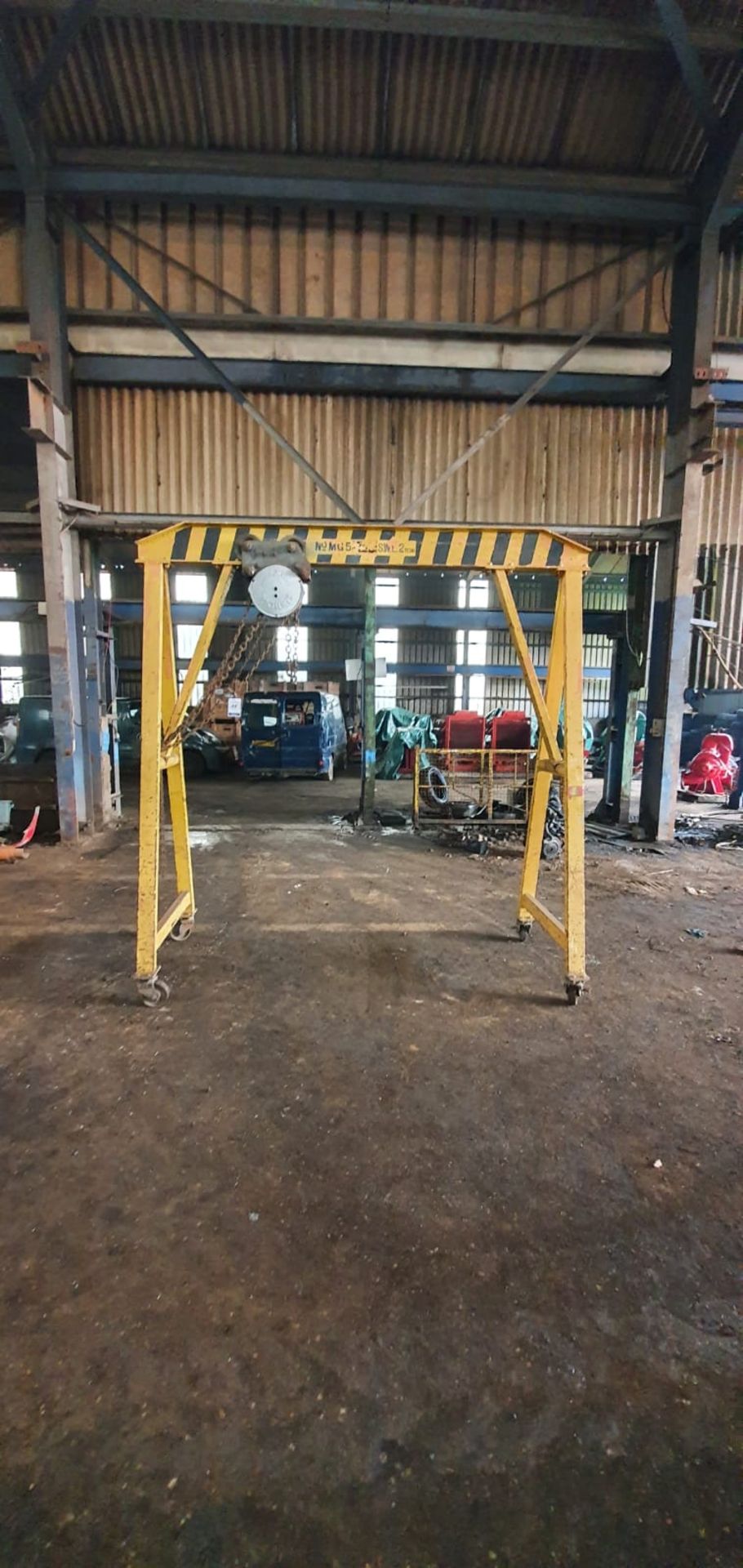 Mobile Overhead Gantry Frame with 'Morris' 2T SWL Chain Block