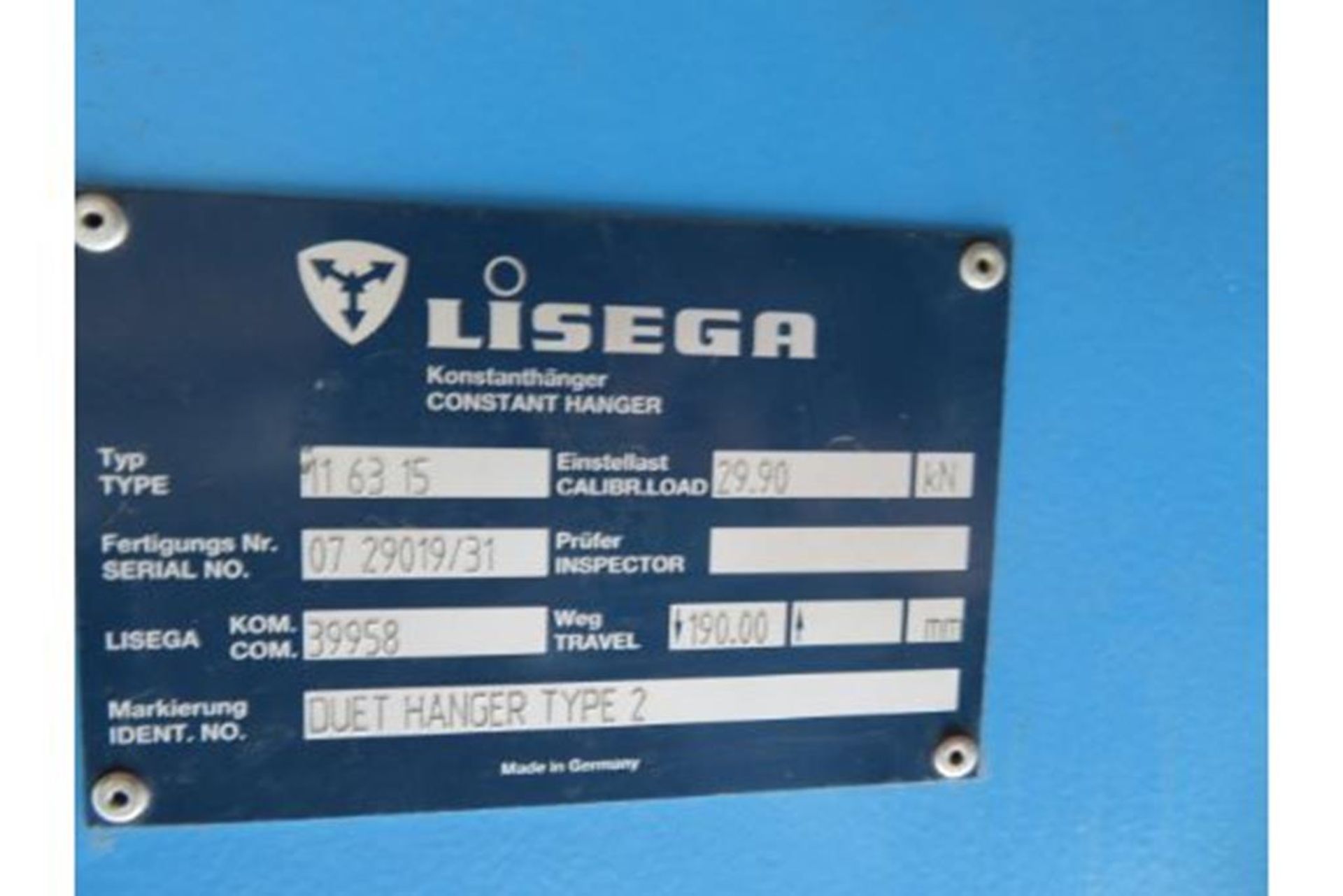 3 x Lisega constant hangers - Image 2 of 2