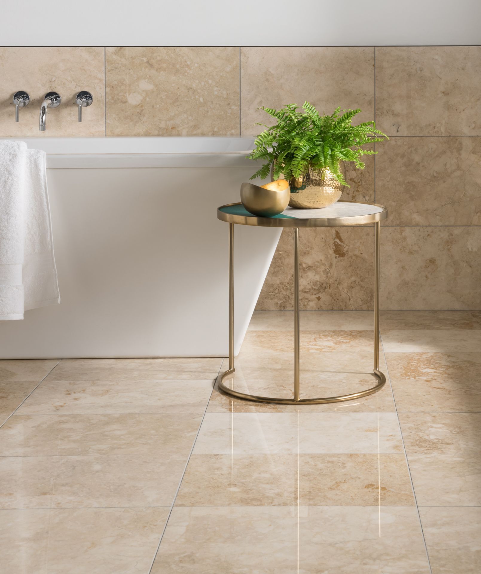 NEW 8.52m2 Hama Beige Wall and Floor Tiles. 450x450mm per tile, 10mm thick. Initially ceramic