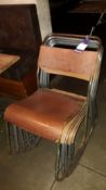 5 x Vintage Tubular Steel Stacking Chairs