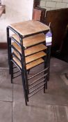 5 x Tubular Steel Stacking Stools with Plywood Seats