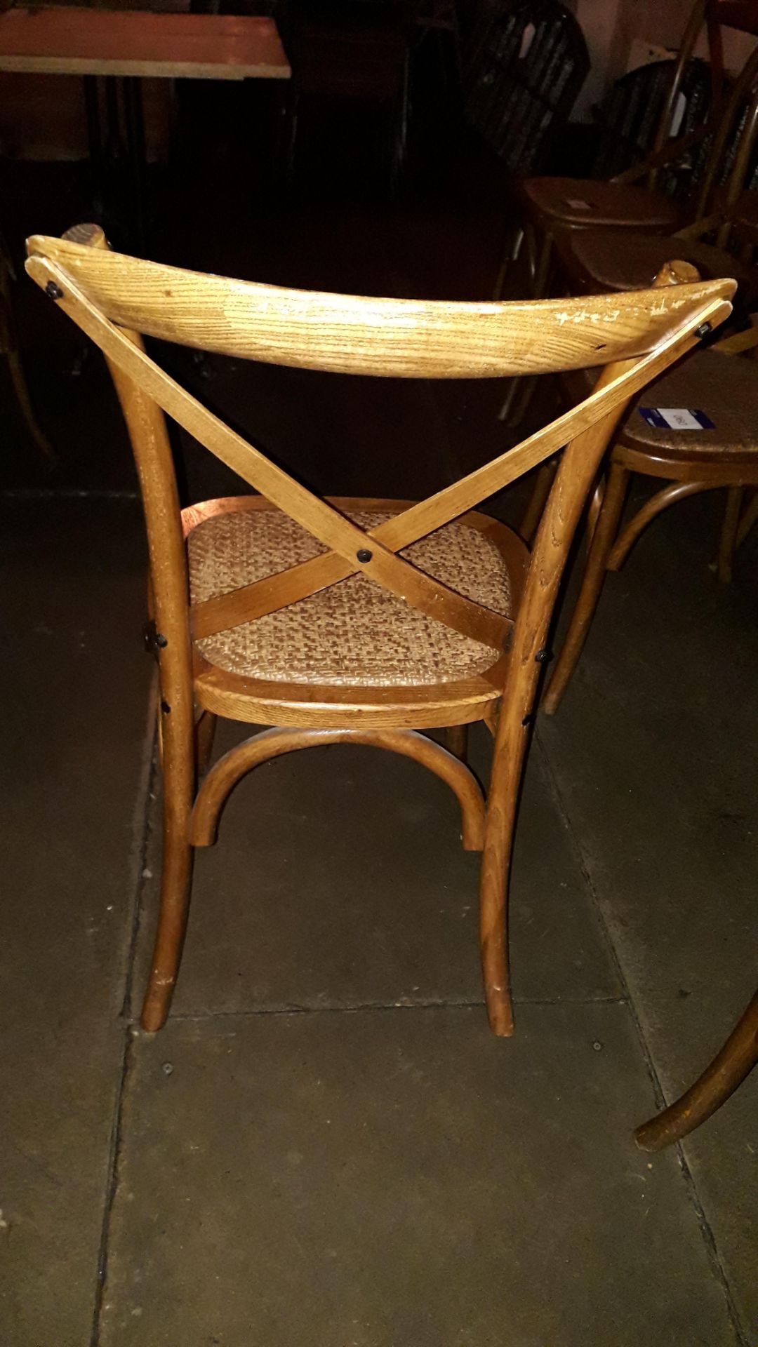 4 x Bent Wood Dining Chairs with Drop In Rattan Seats - Image 2 of 2