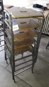 5 x Vintage Tubular Steel Stacking Stools with Plywood Seats