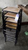 5 x Tubular Steel Stacking Stools with Plywood Seats