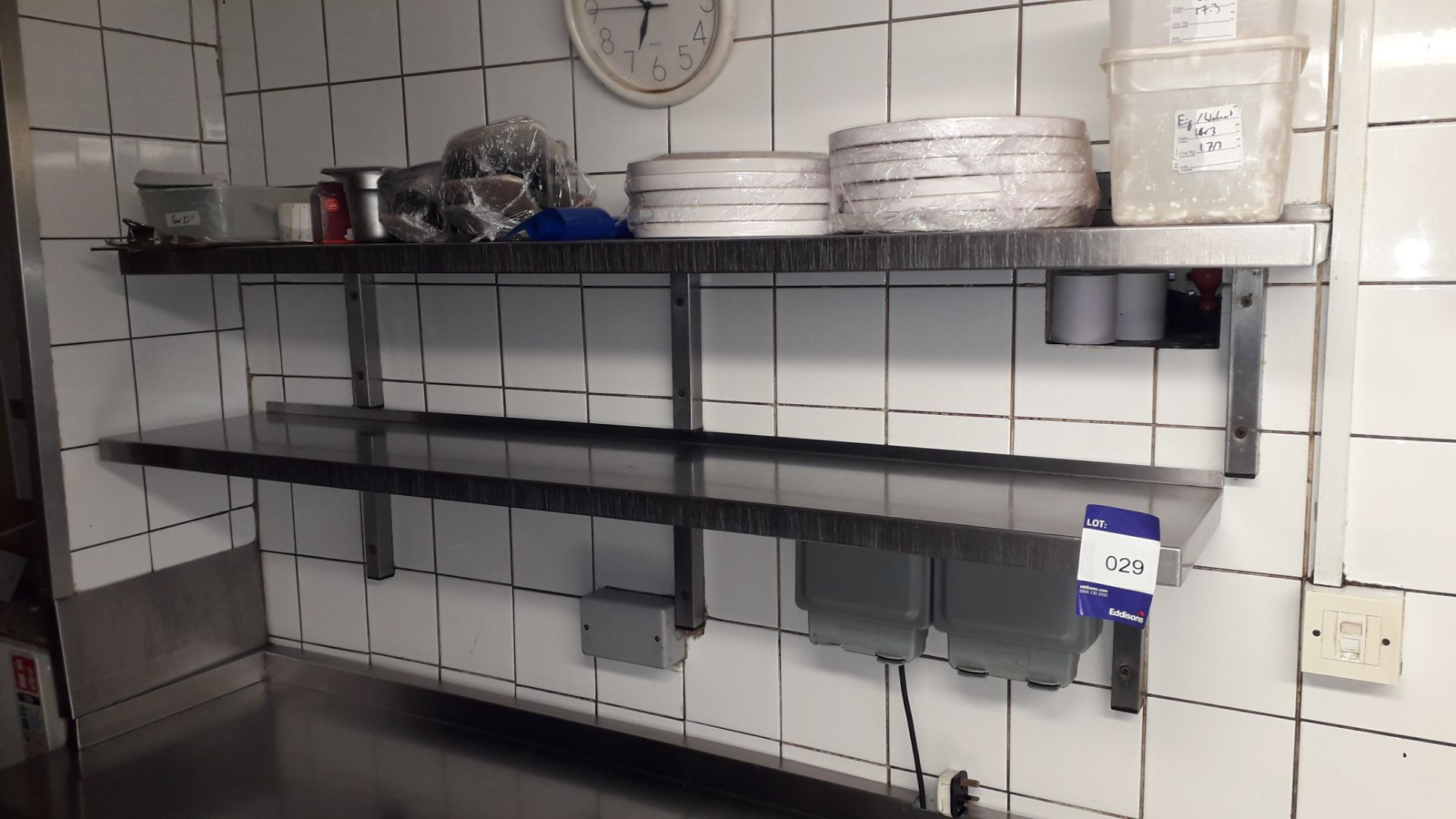 2 x Stainless Steel Wall Mount Shelves 1500mm