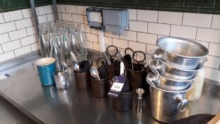 Quantity of Glassware, Cutlery, Ice Buckets etc.