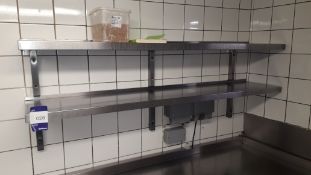 2 x Stainless Steel Wall Mount Shelves 1500mm