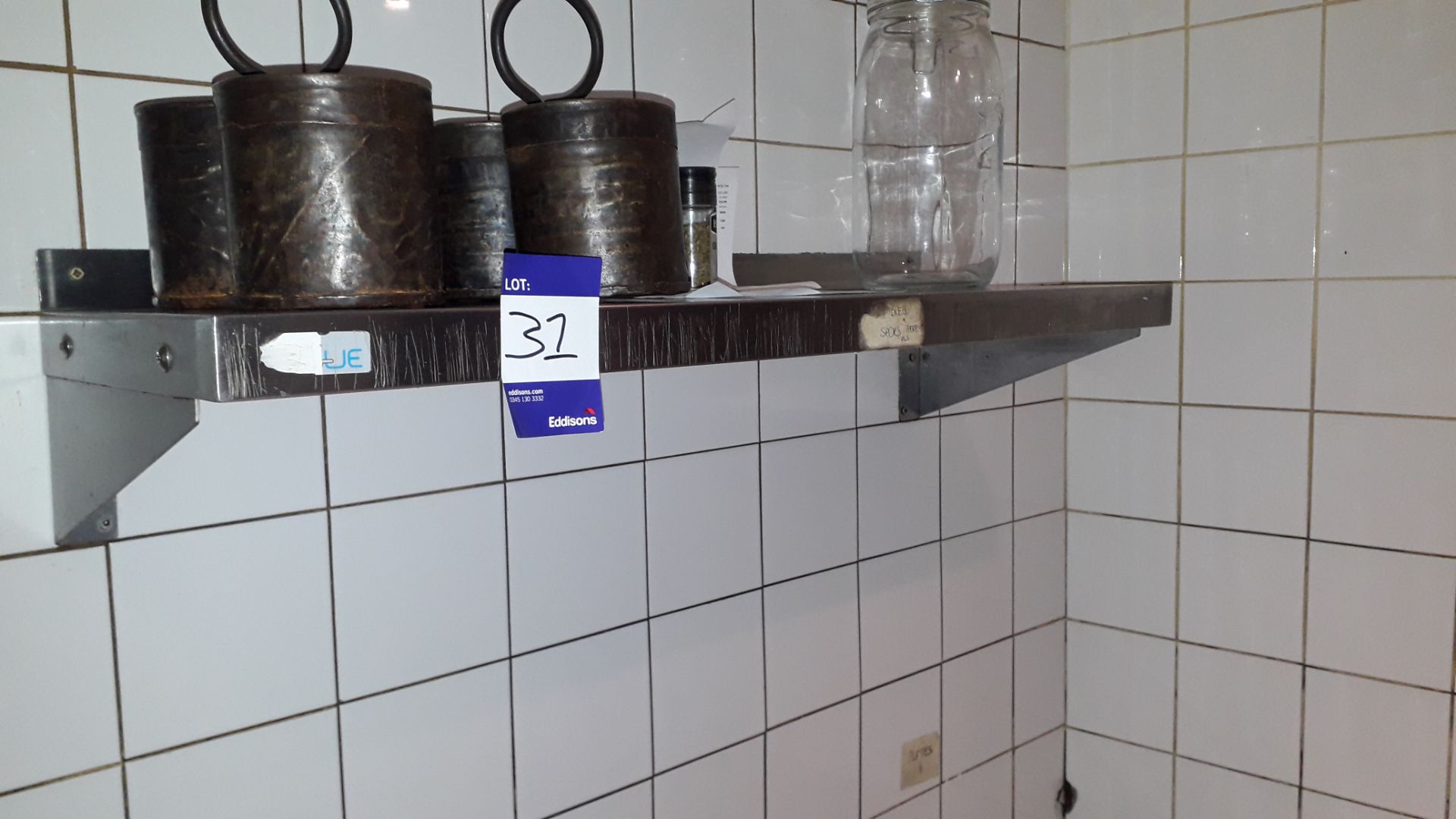 2 x Vogue Stainless Steel Wall Mount Shelves 1500 & 900mm - Image 2 of 2