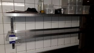 2 x Stainless Steel Wall Mount Shelves 1400mm