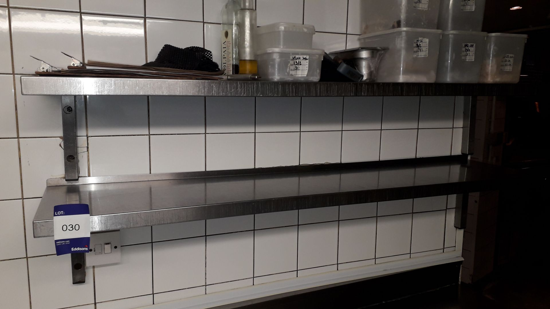 2 x Stainless Steel Wall Mount Shelves 1400mm