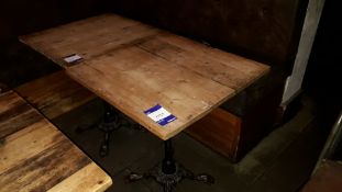 2 x Cast Iron Base Timber Topped Table 600 x 600