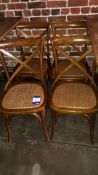 4 x Bent Wood Dining Chairs with Drop In Rattan Seats