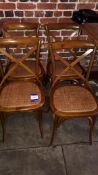 4 x Bent Wood Dining Chairs with Drop In Rattan Seats