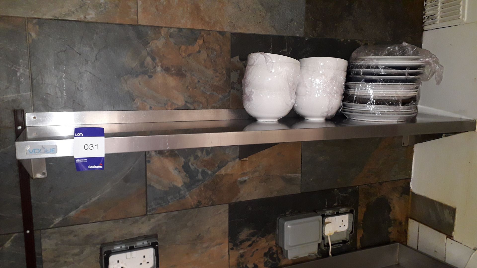 2 x Vogue Stainless Steel Wall Mount Shelves 1500 & 900mm