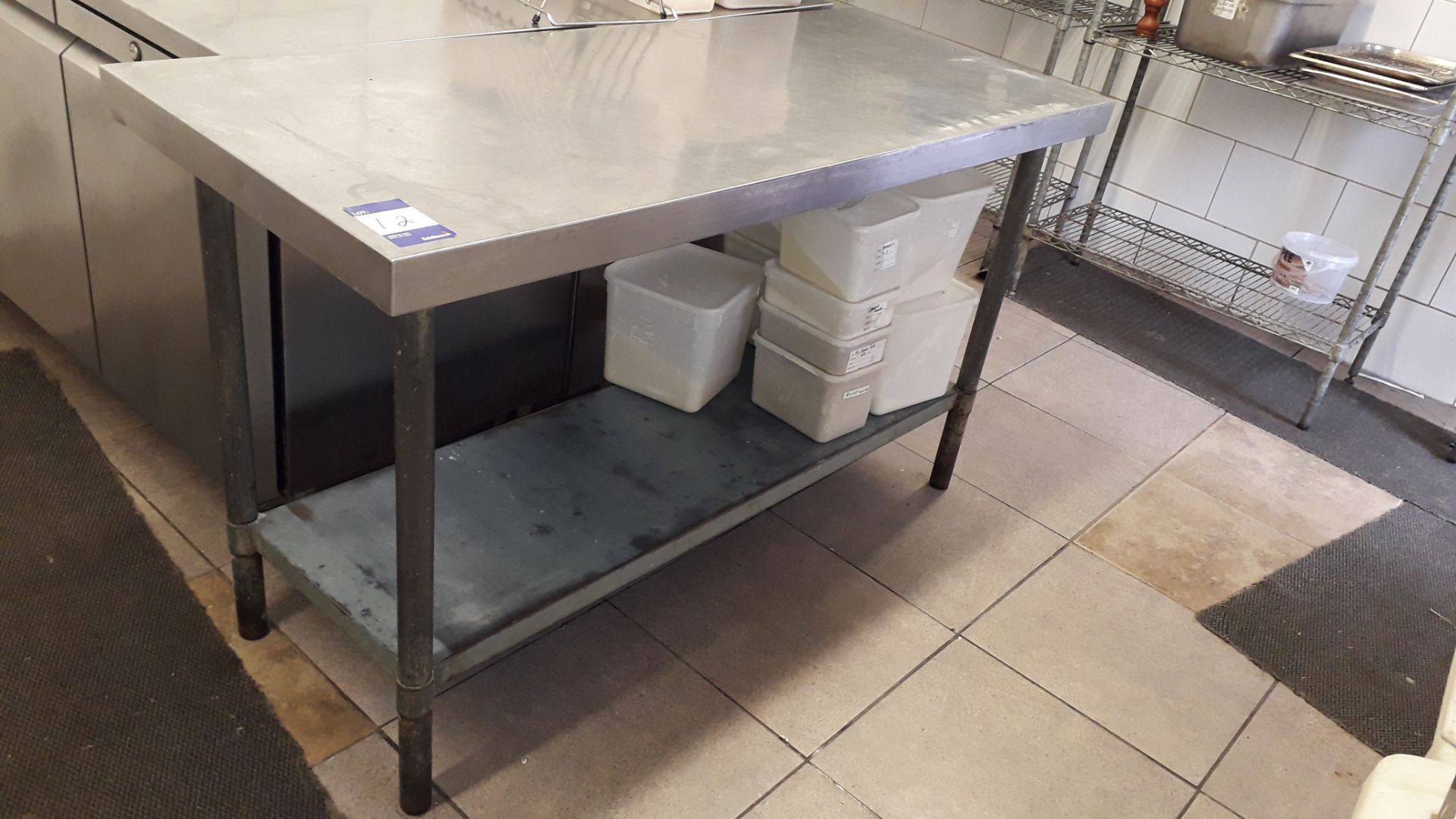 2 x Stainless Steel Topped Food Prep Tables 1500 x 600