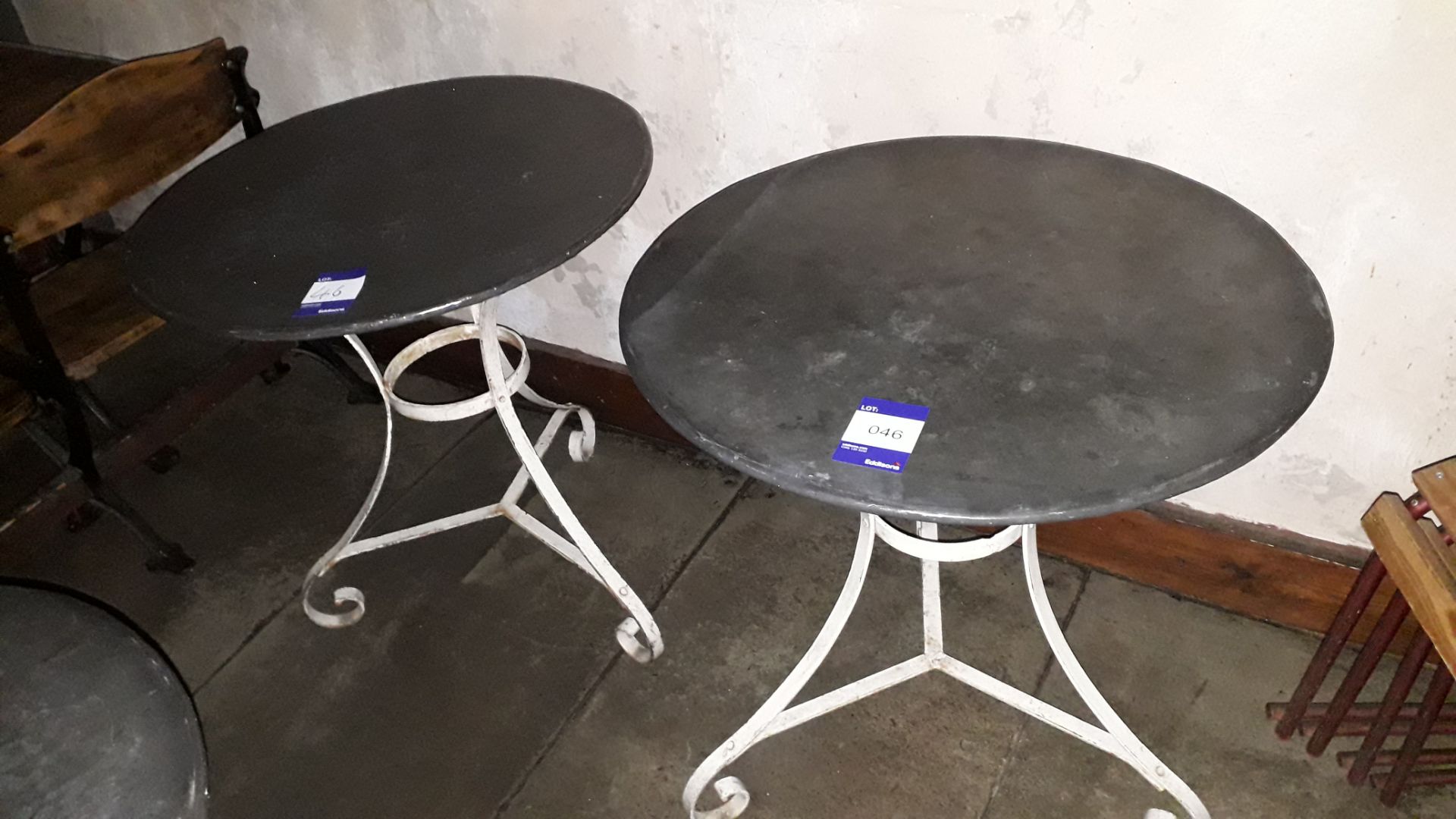 2 x Steel Framed Ornate 700mm Circular Garden Tables - Image 2 of 2