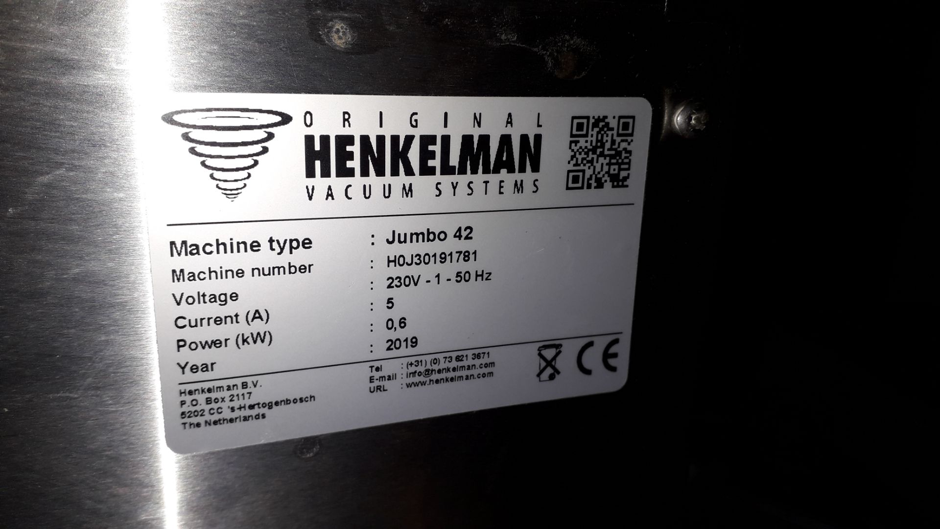 Henkelman Jumbo 42 Vacuum Pack Machine (2019) Serial Number HOJ30191781 - Image 3 of 3