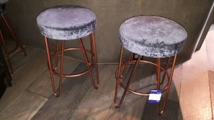 6 x Hairpin Tubular Steel Low Stools