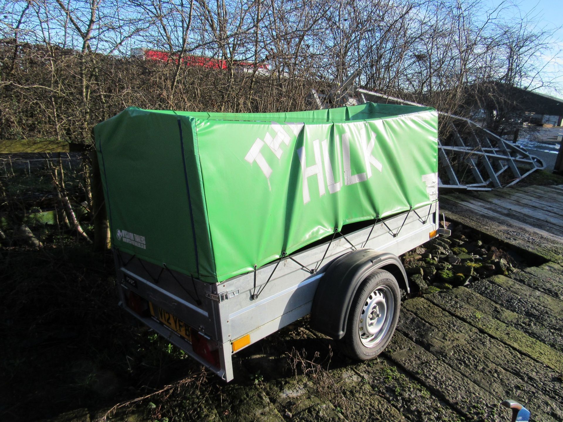 Fabryka Przyczep Niewladow e9*2007/46*650 single axle trailer, with plastic sheeting, Approx. 7ft - Image 3 of 3